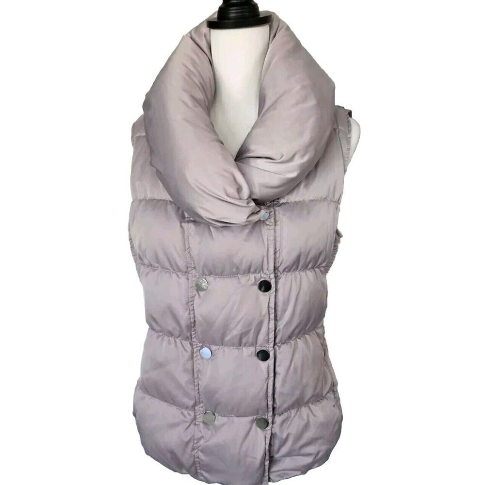 Ever New Melbourne Quilted Down Puffer Vest Pale Pink Double Breasted Sz 8